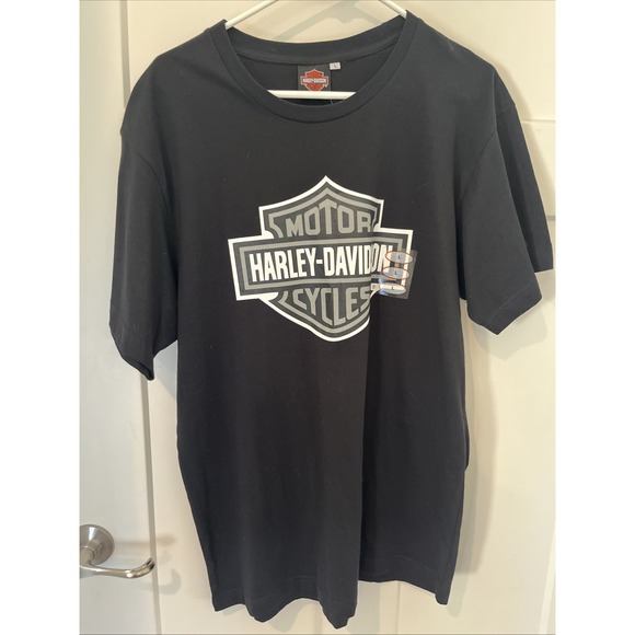 Harley Davidson Shirts  Short Sleeve Crew Neck Black Guam Men's Size Large - Picture 2 of 12